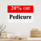 Salon Kapperszaak Posters 20% Korting Pedicure Roo (Keuken)