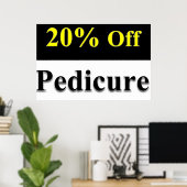 Salon Kapperszaak Posters 20% Korting Pedicure Zwa (Thuiskantoor)