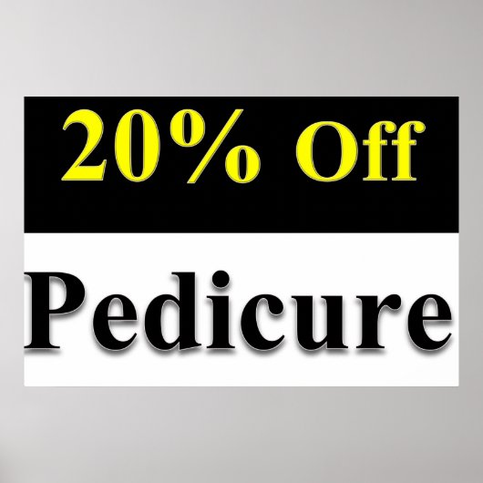 Salon Kapperszaak Posters 20% Korting Pedicure Zwa (Voorkant)