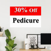 Salon Kapperszaak Posters 30% Korting Pedicure Roo (Thuiskantoor)