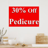 Salon Kapperszaak Posters 30% Korting Pedicure Roo (Keuken)