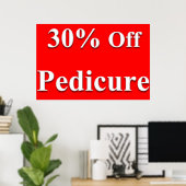 Salon Kapperszaak Posters 30% Korting Pedicure Roo (Thuiskantoor)