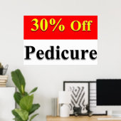 Salon Kapperszaak Posters 30% Korting Pedicure Roo (Thuiskantoor)