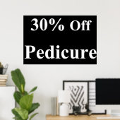 Salon Kapperszaak Posters 30% Korting Pedicure Zwa (Thuiskantoor)