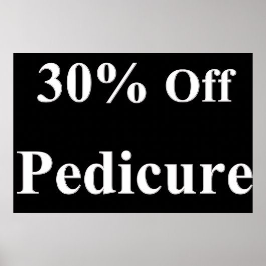 Salon Kapperszaak Posters 30% Korting Pedicure Zwa (Voorkant)