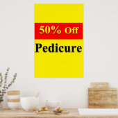 Salon Kapperszaak Posters 50% Korting Pedicure (Keuken)