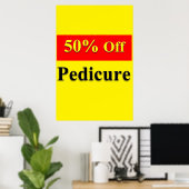 Salon Kapperszaak Posters 50% Korting Pedicure (Thuiskantoor)