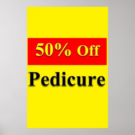 Salon Kapperszaak Posters 50% Korting Pedicure (Voorkant)