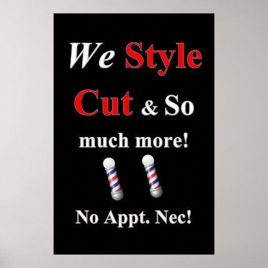 Salon Kapperszaak Posters Knip Stijl Kapper (Voorkant)