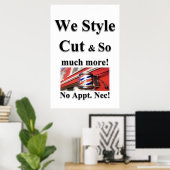 Salon Kapperszaak Posters Mannen Kapsel (Thuiskantoor)