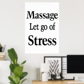 Salon Kapperszaak Posters Massage Stress (Thuiskantoor)