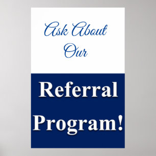 Salon Kapperszaak Posters Referral Program Blauw
