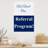 Salon Kapperszaak Posters Referral Program Blauw (Keuken)