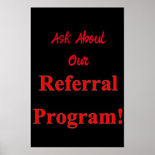 Salon Kapperszaak Posters Referral Program Rood