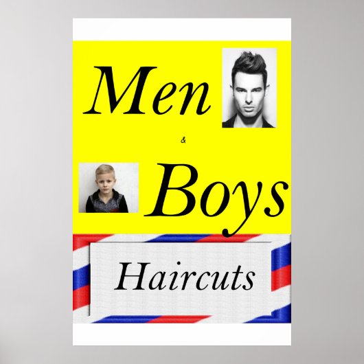 Salon Kapsalon Posters Mannen & Jongens Kapsel (Voorkant)