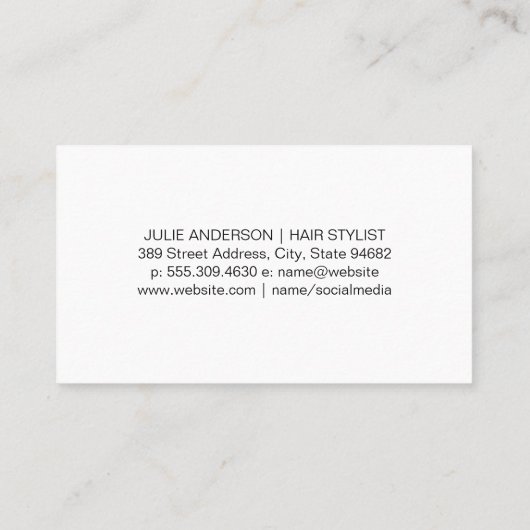 Salon kapsel stijlen | Bakstenen wandlampen Visitekaartje (Achterkant)