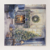  salon kerstboom open haard legpuzzel (Horizontaal)