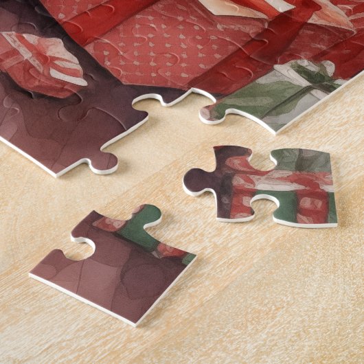 salon kerstcadeaus open haard legpuzzel (Zijkant)