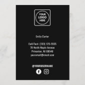 Salon Logo Prijslijst Menu Notitiekaart (Achterkant)