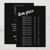 Salon Logo Prijslijst Menu Notitiekaart (Voorkant / Achterkant)