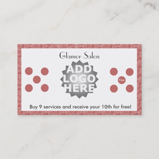 Salon Loyalty Visitekaartje Punch Card (Voorkant)
