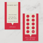 Salon Loyalty Visitekaartje Punch Kaart (Voorkant / Achterkant)