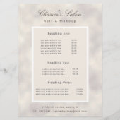 Salon Luxe Parel Elegante Prijs Kaart (Voorkant)