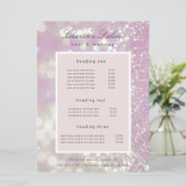 Salon Luxe Shimmer Pastel Prijs Kaart (Staand voorkant)