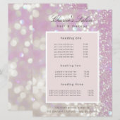 Salon Luxe Shimmer Pastel Prijs Kaart (Voorkant / Achterkant)