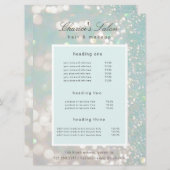 Salon Luxe Shimmer Pastel Prijs Kaart (Voorkant / Achterkant)