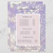 Salon Luxe Shimmer Pastel Prijs Kaart (Voorkant / Achterkant)