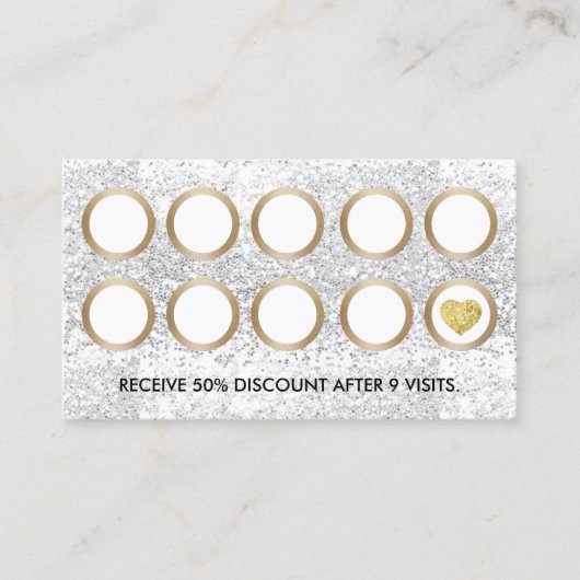 Salon Luxury Silver Glitter Modern Gold Loyalty (Voorkant)