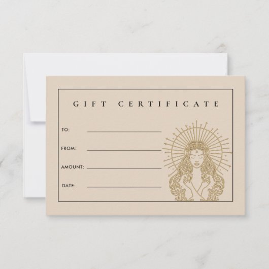 Salon Make-up Hair Lashes Beige Tarot Gift Kaart (Voorkant)