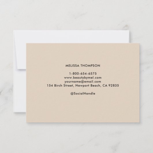 Salon Make-up Hair Lashes Beige Tarot Gift Kaart (Achterkant)