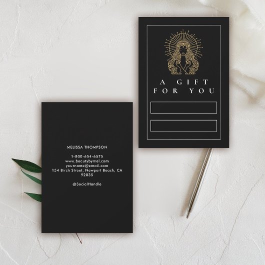 Salon Make-up Hair Nails Lashes Black Tarot Gift