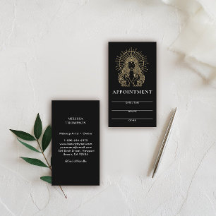 Salon Make-up Hair Nails Mystic Tarot Goud Zwart Afsprakenkaartje