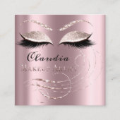 Salon Makeup Artist Appointment Roze Rose Vierkante Visitekaartje (Voorkant)