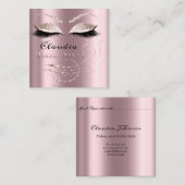 Salon Makeup Artist Appointment Roze Rose Vierkante Visitekaartje (Voorkant / Achterkant)