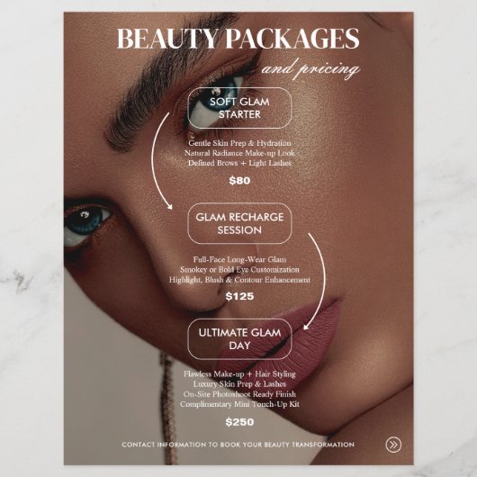 Salon Makeup Promotion Pricing Flyer (Voorkant)