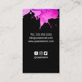 Salon Manicurist Pink Waterverf Nail-technicus Sal Visitekaartje (Achterkant)