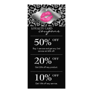 Salon Marketing Cards Leopard Pink Glossy Lipjes Reclamekaart