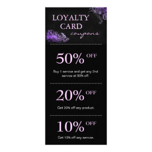 Salon Marketing Cards Paars Floral Reclamekaart