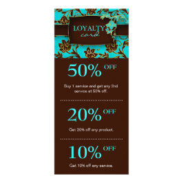 Salon Marketing Kaarten Blue Brown Floral Elegant Reclamekaart