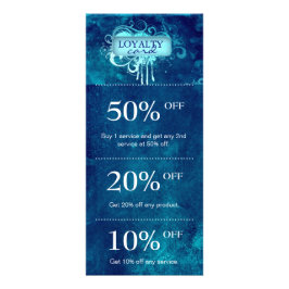 Salon Marketing Kaarten Blue Grunge Floral Reclamekaart