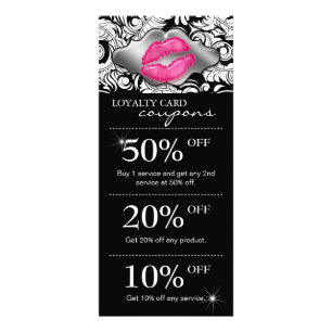 Salon Marketing Kaarten Damask Pink Glossy Lips Si Reclamekaart