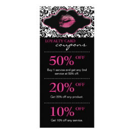 Salon Marketing Kaarten Damask Pink Lips Reclamekaart