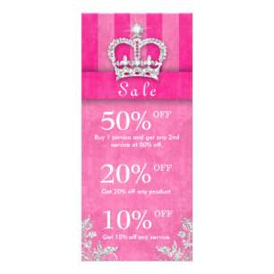 Salon Marketing Kaarten Juwelry Crown Stripes Roze Reclamekaart