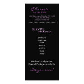 Salon Marketing Kaarten Paars Zebra Reclamekaart (Achterkant)