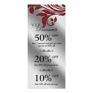 Salon Marketing Kaarten Sieraden Sparkle Red Reclamekaart