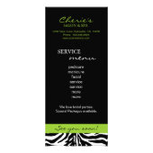 Salon Marketing Kaarten Zebra Lime Green Black Reclamekaart (Achterkant)